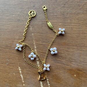 Pre-Owned LV Floragram Bracelet Pink Gold